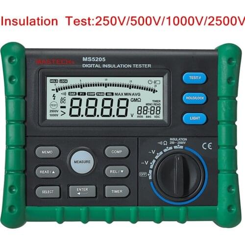 MASTECH MS5205 Meters Digital Insulation Resistance AC/DC Voltage Tester Megger
