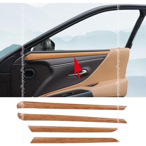 For Lexus ES ES200 260 300H 2018-2021 Carbon fiber Wood grain ABS Inner Car Door Armrest Stripe Cover Trim Car Accessories
