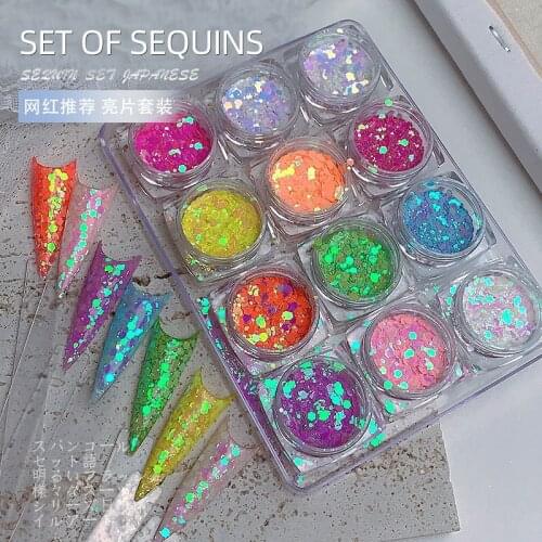 Chunky Glitter Assortment, 12 colors, cft0246 Glitter, Chunky Glitter,Chunky mix,12 Jars/lot glitter, Nail Art Chunky glitter