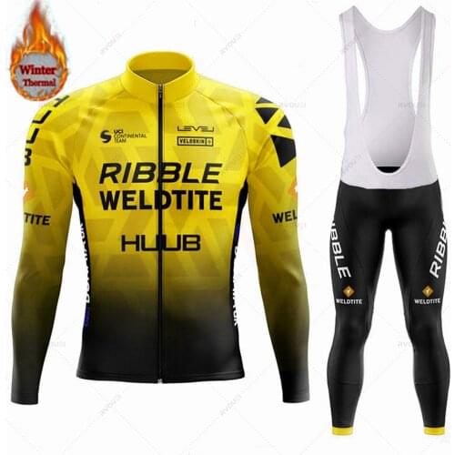 HUUB Winter Thermal Fleece Cycling Clothes Men Jersey Suit MTB Sport Riding Bike Cycling Clothing Bib Pants Warm Ropa Ciclismo