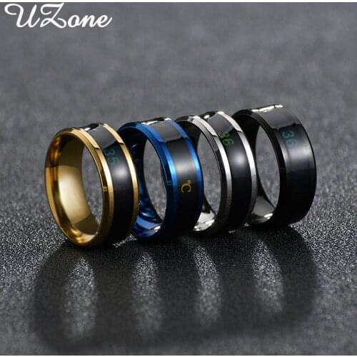 UZone Fashion Stainless Steel Temperature Ring Temperature Monitor Intelligent Rings for Women and Man Best Gift