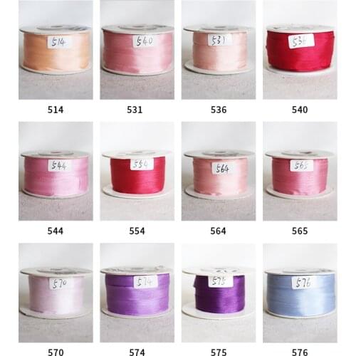 10mm width lovely colors 100% pure silk embroidery ribbon thin taffeta ins style soft silk ribbon Anya Ribbon Handcraft