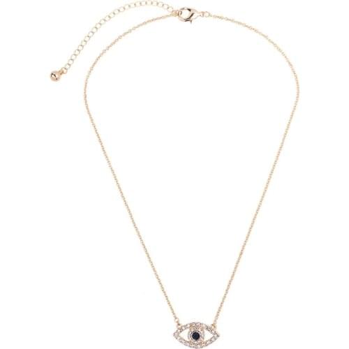 Fashion jewelry delicate rhinestone eye pendant necklace