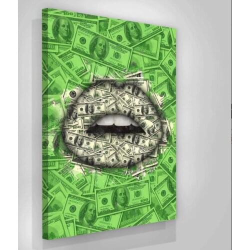 Motivational US Dollars Canvas Painting Green Money Posters Prints Wall Art Pictures For Bedroom Living Room Office Home Decor