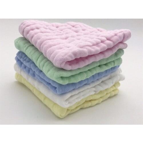 5PCS/ Set Baby Muslin Washcloths Natural Muslin Cotton Baby Wipes Soft Newborn Baby Face Towel Size 12x12 Inch