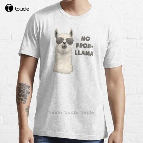 New No Problem Llama Deal With It Cool 80S T-Shirt Cotton Men Tee Shirt