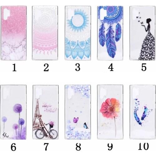 Soft TPU Case For Samsung NOTE 10 NOTE10 PRO A80 M40 Power Mandala Henna Eiffel Tower Marble Stone Rock Dandelion Cover 200PCS