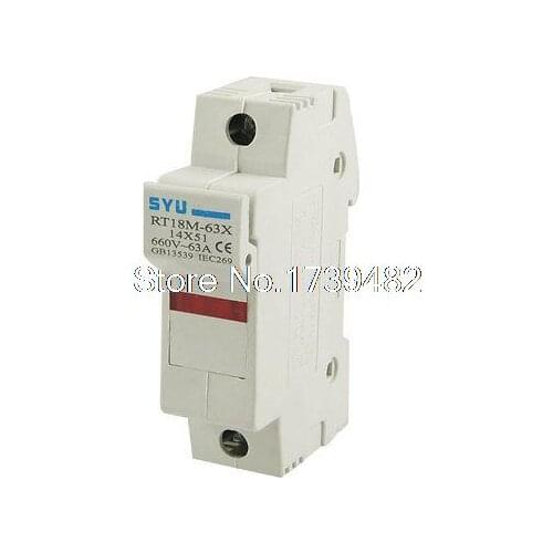 AC 660V 63A 50x13mm Single Pole Cylindrical Fuse Holder