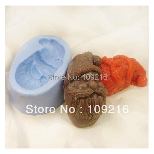 Wholesale!!!1pcs Father Christmas Head (R0479) Silicone Handmade Soap Mold Crafts DIY Mold