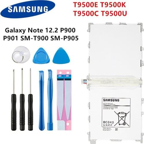 SAMSUNG Orginal Tablet T9500E T9500K T9500C T9500U Battery 9500mAh For Samsung Galaxy Note 12.2 P900 P901 P905 T900 P900 +Tools
