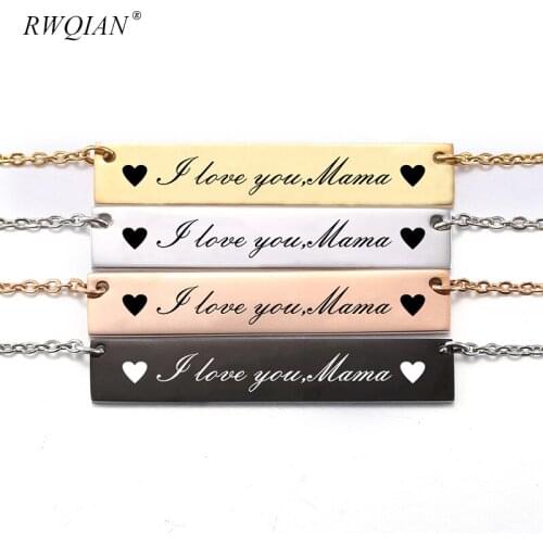 Personalized Name Necklace Stainless Steel Pendant Necklace for Women Custom Nameplate Necklaces DIY Carve Choker Jewelry Gifts