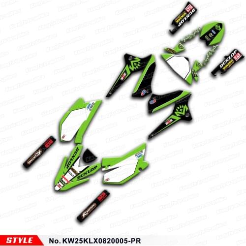 AFTERMARKET Motorcycle Sticker Dirt Bike Decals for KLX 250 S D-Tracker X Final Edition 2008 to 2020, Style No.KW25KLX0820005-PR