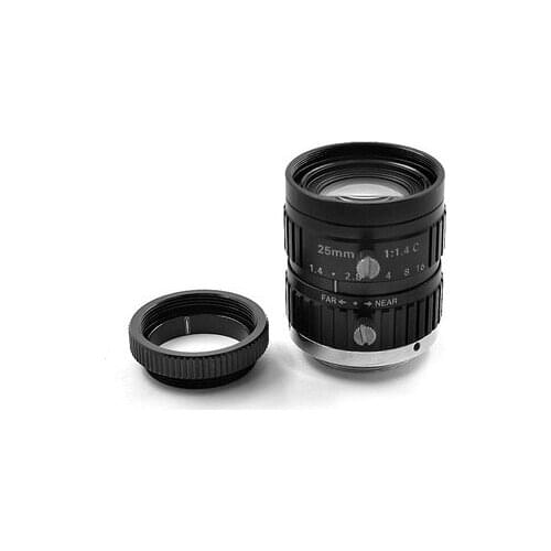 FA industrial lens 2/3 inch C-mount focal length 25mm 5 million high-definition low-distortion machine vision