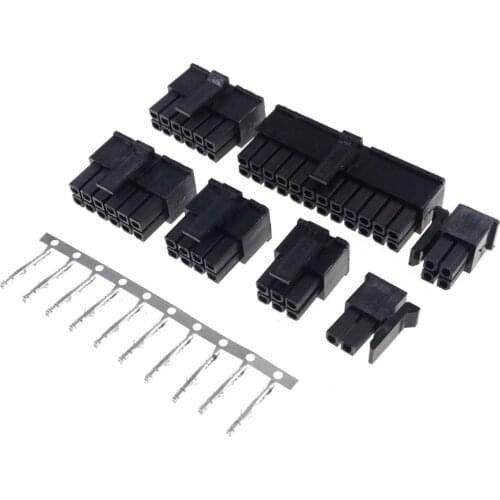 1000pcs Micro-Fit 3.0 mm Connector Dual Row Male Housing 2x1 2 Pin 4 6 8 10 12 14 16 18 20 22 24 Pin / Female Terminal