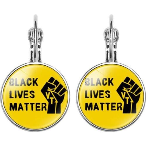 Black Lives Matter Drop Earrings I CANT BREATHE Glass Cabochon Jewelry for Women
