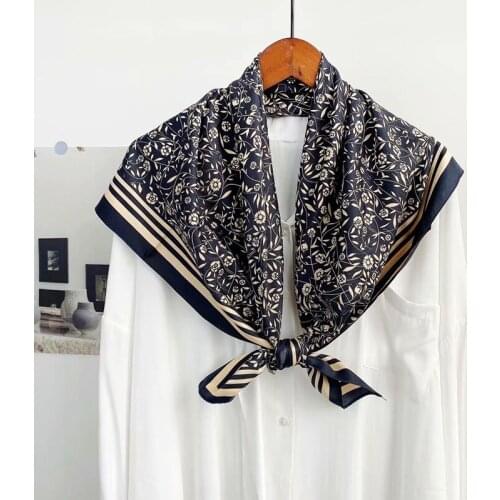 2021 new spring women scarf quality shawl silk fashion scarf headscarf beach sunscreen bag headscarf scarf 90cm*90cm