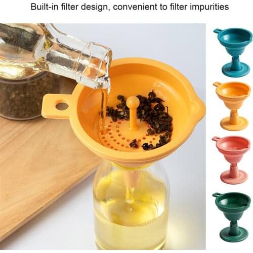 Funnel Foldable Silicone Hopper Reusable Filter Be Hung Portable Fluid Dispenser Kitchen Accessory New Arrivals