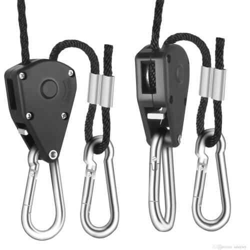 WorthWhile A Pair Camping Hiking Pulley Rope Ratchet Hanger Outdoor Tools EDC Survival Equipment Tent Light Hanging Hook