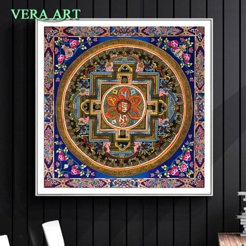 Tibet Thangka Art Painting Printed Art Print Buddha Posters Tibetan Mandala Buddha Flower Oil Canvas Art Painting Printed Decor
