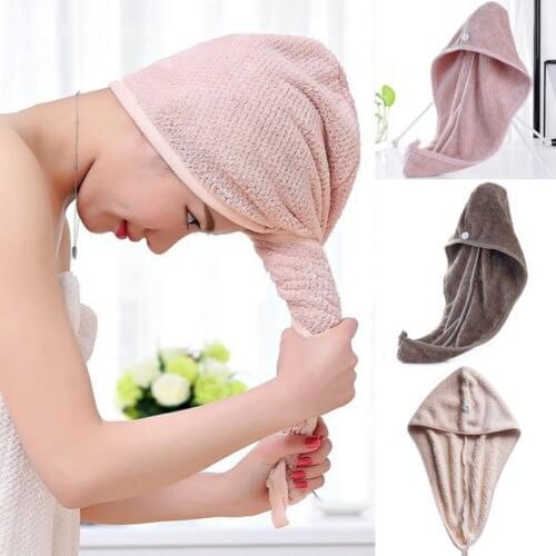 Super Absorbent Hair Drying Towel Turban Bathing Cap Bathrobe Hat Head Wrap GIFT