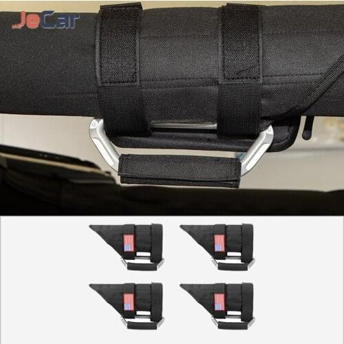 Universal fit Aluminum Alloy And Oxford Cloth Roll Bar Grab Handles Top Handle Protective Device For Dodge RAM Jeep etc