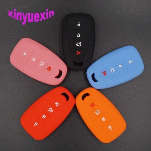 Xinyuexin Silicone Car Key Cover FOB Case for Chevrolet Cruze 2016 Malibu XL Camaro Smart Remote Key Case Car Styling