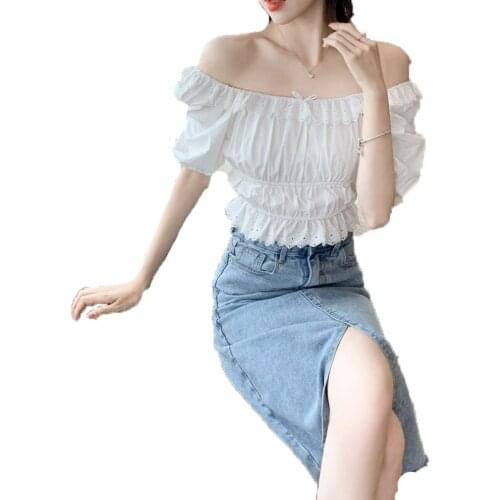 Blusas Mujer De Moda 2021 Chiffon Blouse Women Fashion Ladies Tops Shirts Solid Short O-Neck Women Blouses