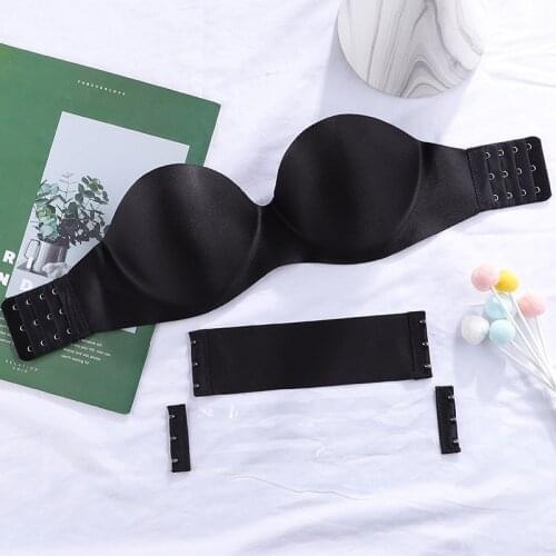 Wedding Brassiere Sexy Women Push Up Strapless Bra Gathering Invisible Bras Bralette Underwear Underwired Back Nude Black Bras