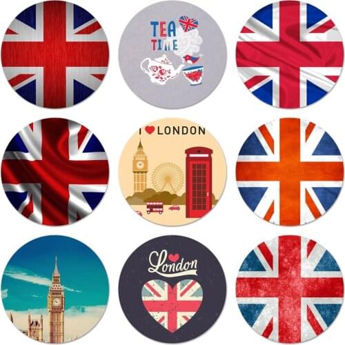 United Kingdom London Flag Icons Pins Badge Decoration Brooches Metal Badges For Clothes Backpack Decoration 58mm