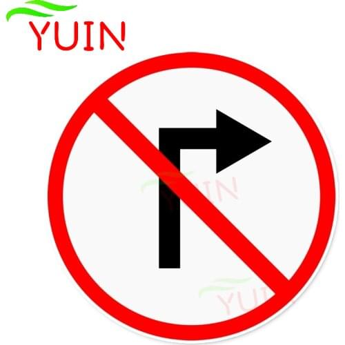 Traffic Safety Signs Prohibit Turning Warning Sign Car Sticker Accessories Personalized PVC Waterproof Sunscreen Decal 12*12cm