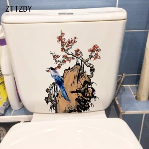 ZTTZDY 15.8×22.4CM Color Ink Painting Classic Bedroom Wall Stickers Mural Home Bathroom Toilet Decoration T2-1078