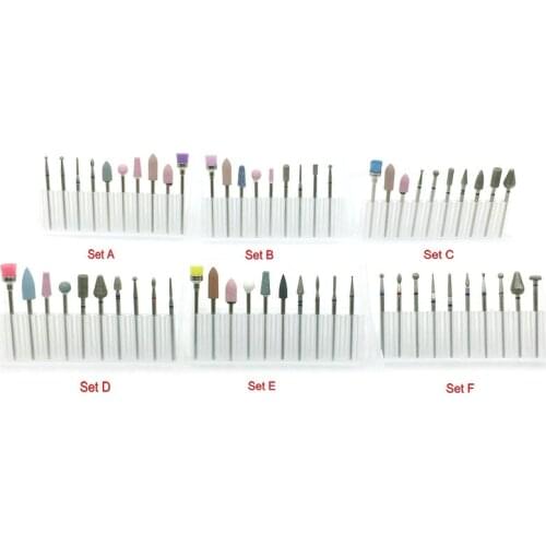 1 Set Nail Drill Bits Nail File Electric Rotary Burrs Polishing Ceramic Milling Machine Accessory Rotate Cutter Clean Tools