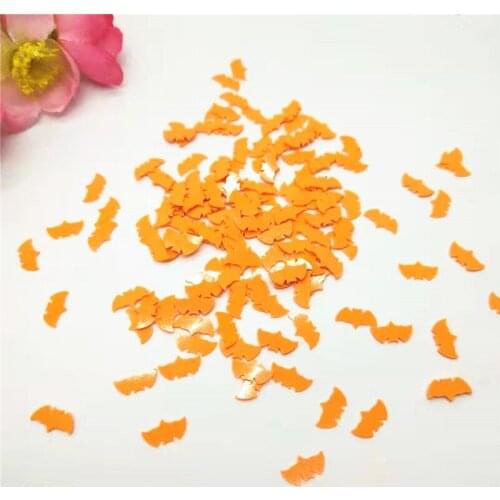 1000pcs/lot 4*8mm Orange Halloween Bat Sequins PVC For All Saints' Day Easter Nail Art DIY Accessory