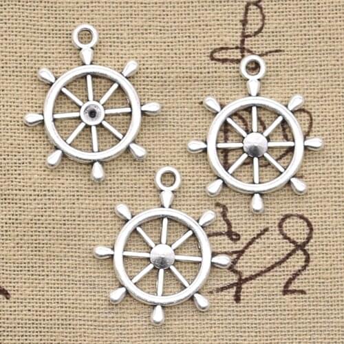 12pcs Charms ships Wheel Helm Rudder 28x24mm Handmade Pendant Making fit,Vintage TibetanBronze,DIY For Necklace