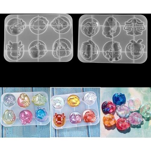 12 Constellations Pendant Silicone Mold Cute Pendant Epoxy Resin Mould for DIY Resin Crafts Jewelry Decoration Making Tools