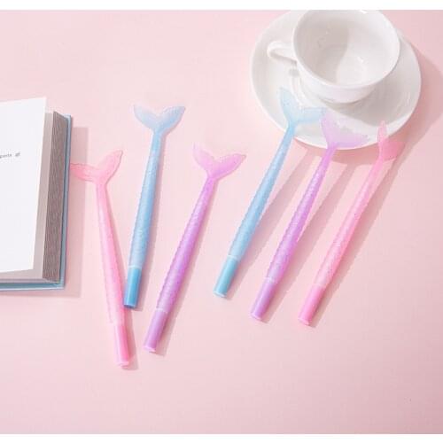 36 pcs/lot Sample Mermaid Glitter Gel Pen Cute 0.5mm black ink Neutral Pen School Office writing Supplies Promotional Gift
