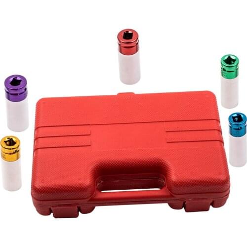 5pcs 1/2'' Drive Wheel Protector Impact Socket Set Lug Nut Sockets 15 17 19 21 22