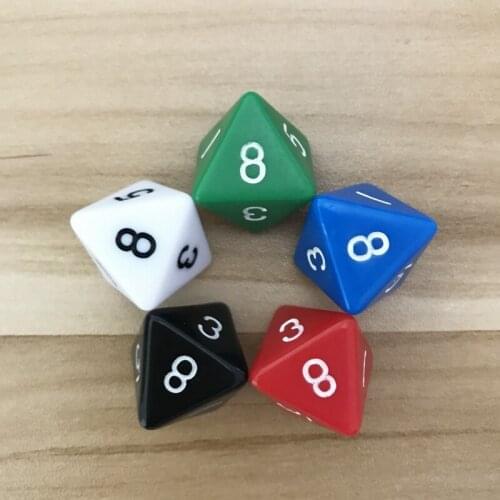 Boardgame 50/100/200 Pcs/Lot D8 Dice Eight Surfaces Colour Acrylic RPG Dice Polyhedral Dice Set Table Games Entertainment