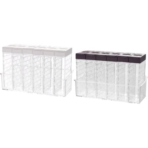 6Pcs/Set Spice Seasoning Box PP Salt Pepper Jars Box for Kitchen Spice Storage Organizer Box Home Organization(2Set)