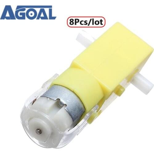 8Pcs/lot DC 3V - 6V Dual Axis Gear Motor 2 Axis TT Motor Reducer Motor Free Shipping