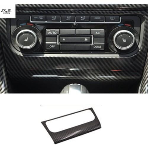 1pc Car stickers ABS carbon fiber grain air conditioning control adjustment panel cover for 2009-2013 Volkswagen VW golf 6 MK6