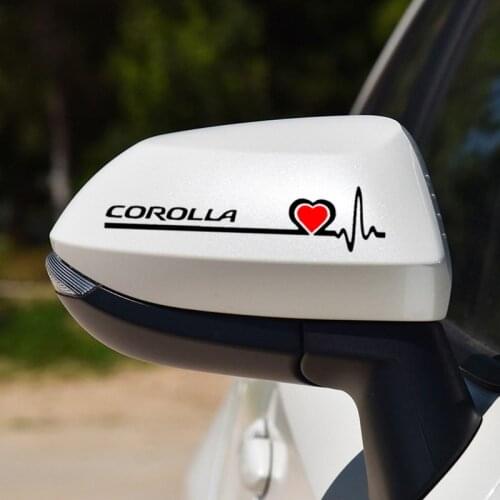Electrocardiogram Heartbeat Car Stickers Creative Decoration Decals For Toyota Corolla Rearview Mirror Windshield Tuning D18