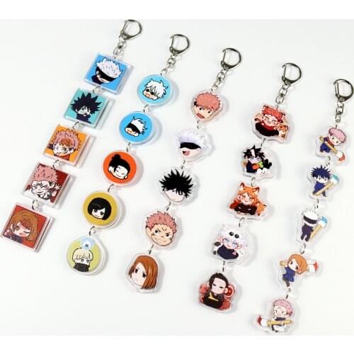 Jujutsu Kaisen Keychains Anime Bunch Key Chain Cosplay Yuji Itadori Gojo Satoru Fushiguro Megumi Funny Key Rings Fashion Jewelry