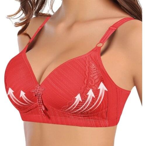 New Arrival Ladies Push Up Bar Gathering Underwear Solid Color Adjustable Underwear No Steel Ring Large Size Bra 2021