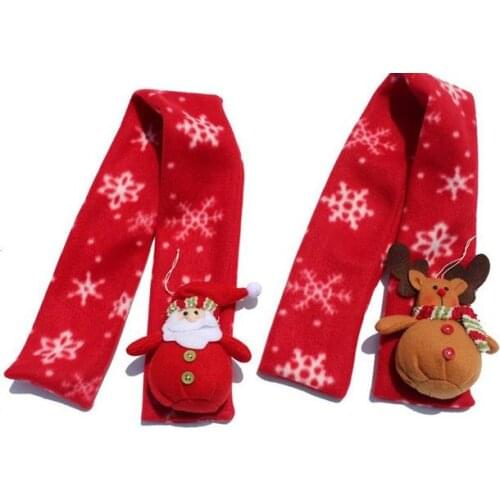 Children Kids Christmas Snowman Santa Scarf With Xmas Doll Fancy Dress Neck Wrap Necktie Costume Prop stocking filler gift