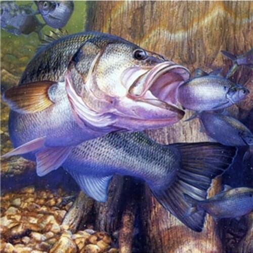 DIY Diamond Embroidery 5D fish eat fish picture Diamond Painting Full Diamond Mosaic Needlework Crafts Home Decor gift AS939