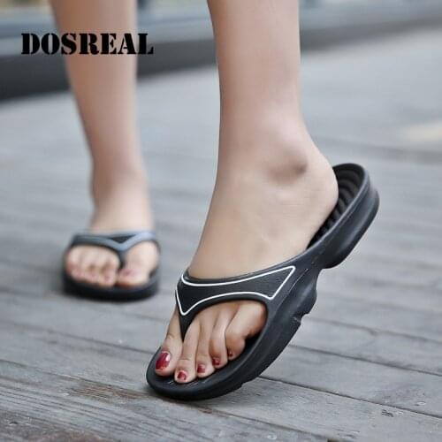 DOSREAL Summer womens flip flops lightweight indoor couple slippers mens casual beach shoes womens EVA comfortable flat shoes