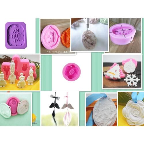 Gypsum aroma cake decoration mold Aroma wax Silicone mould car hanging baking tools
