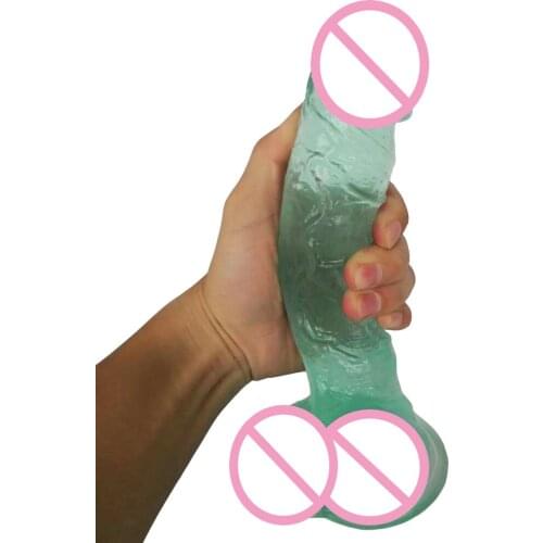 HOWOSEX Crystal Penis Transparent huge Dildo Realistic Suction Cup Dildo Male soft Penis big dildos Adult Sex toys for Women