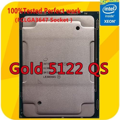 Intel Xeon Gold 5122 QS Version 3.6GHZ 4-Cores 8-Thread 16.5MB Smart Cache CPU Processor 105W LGA3647 For Server Motherboard